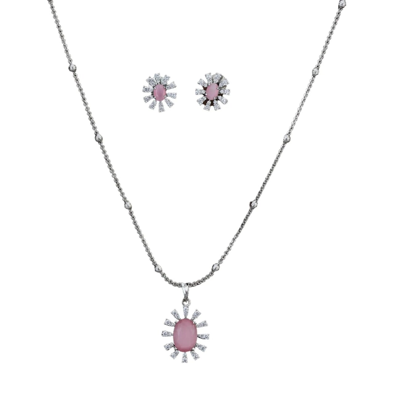 Classic Necklace with Rhodium Plating Pendant Set Jewelry Traditional Jewelry Matte Gold Necklace South Indian Jewelry Adjustable Slider Pendant Necklace for Weddings